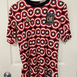 Men's LAFC adidas Red 2023 Americana x Captain America Pre-Match Top